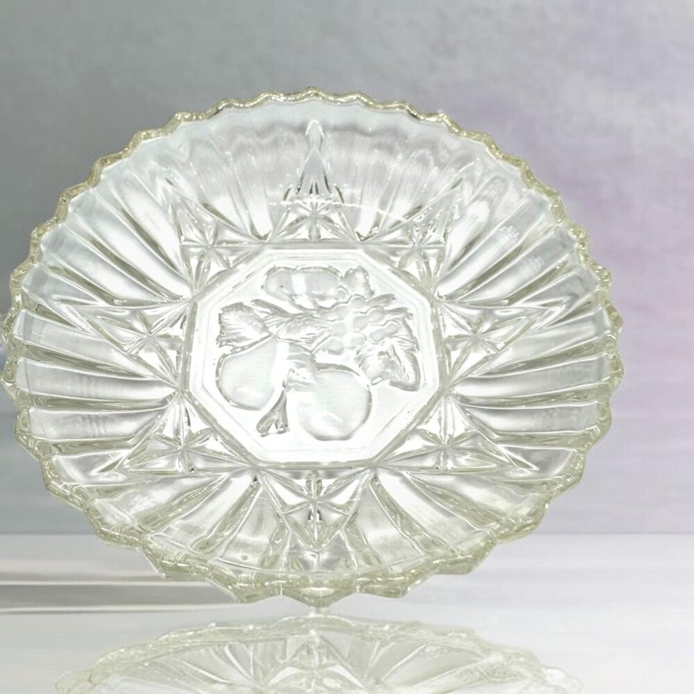 Vintage Federal Clear Glass Pioneer Depression Fruit Bowl